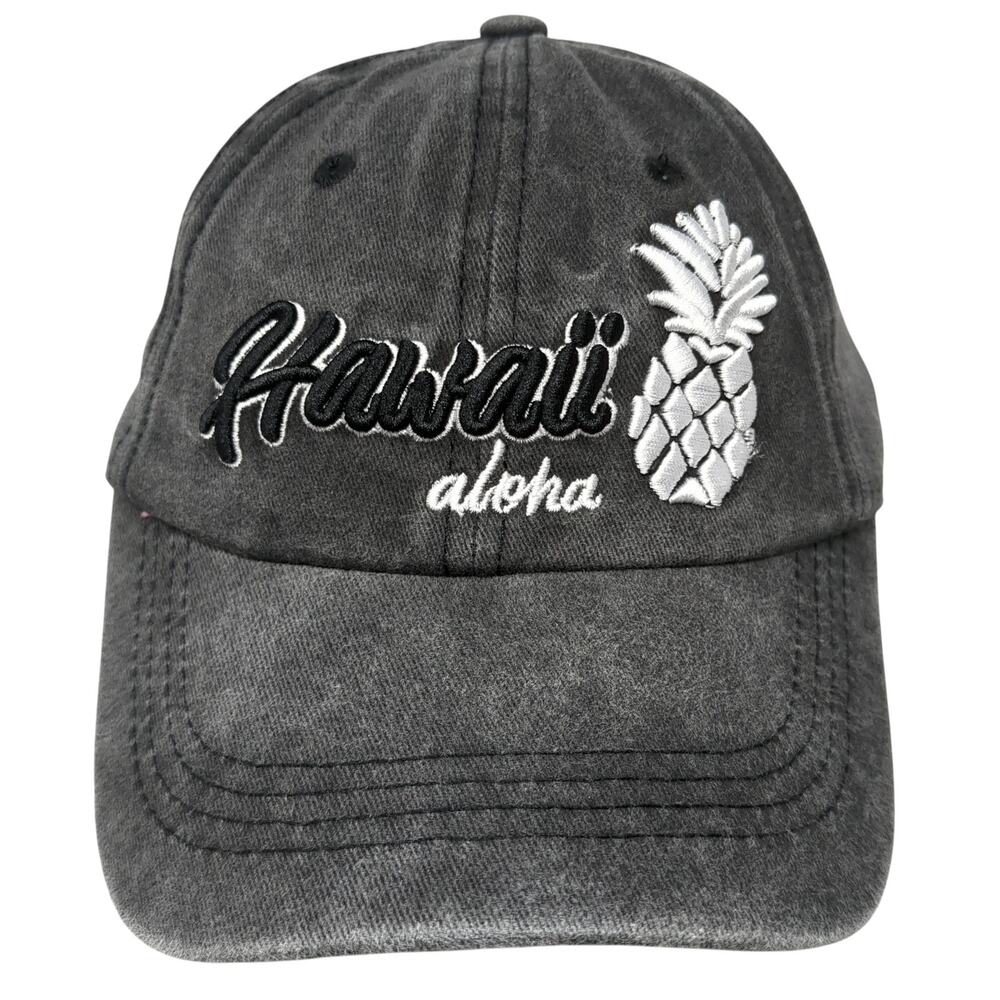 Hawaii Aloha Baseball Cap Gray OS Adjustable Embroidered Island Crew Hawaii